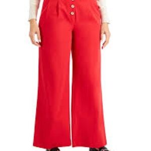 Charter Club Vibrant Red Wide-Leg Pants